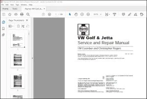 Volkswagen Golf & Jetta Service & Repair Manual - PDF DOWNLOAD