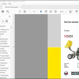 Wacker Neuson 1001 Dumper Service Manual - PDF DOWNLOAD