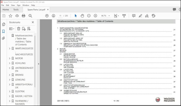 Wacker Neuson 1501 Dumper Spare Parts List Manual 1000165936 - PDF ...