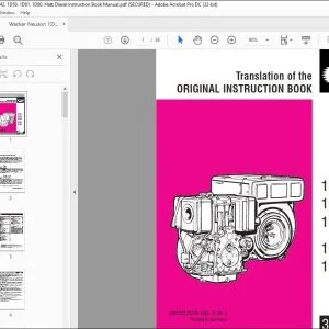 Wacker Neuson 1D41. 1D42. 1D50. 1D81. 1D90. Hatz Diesel Instruction Book Manual - PDF DOWNLOAD