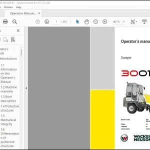 Wacker Neuson 3001 Dumper Operator's Manual 1000172672 - PDF DOWNLOAD