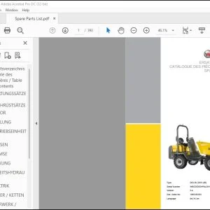 Wacker Neuson 3001 Dumper Spare Parts List Manual WNCD0305HPAL00160 - PDF DOWNLOAD