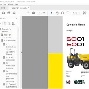 Wacker Neuson 5001 & 6001 Dumper Operator's Manual 1000190334 - PDF DOWNLOAD