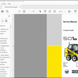 Wacker Neuson 501S Compact Loader Service Manual - PDF DOWNLOAD
