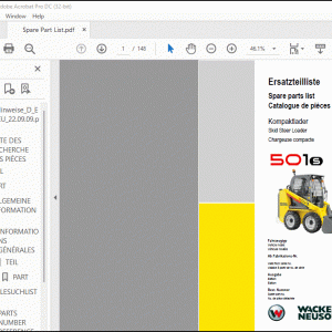 Wacker Neuson 501S Skid Steer Loader Spare parts list Manual - PDF DOWNLOAD