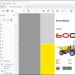 Wacker Neuson 6001 & 6001H Dumper Service Manual 1000163656 - PDF DOWNLOAD