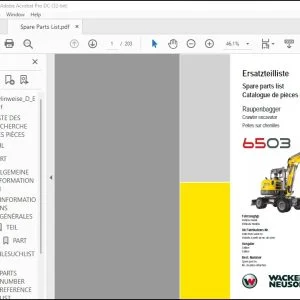 Wacker Neuson 6503 Crawler Excavator Spare parts list Manual - PDF DOWNLOAD