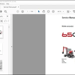Wacker Neuson 6503 Mobile Excavator Service Manual - PDF DOWNLOAD