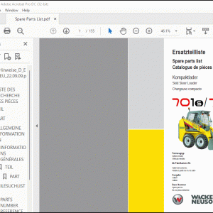 Wacker Neuson 701s 701sp Skid Steer Loader Spare parts list Manual - PDF DOWNLOAD