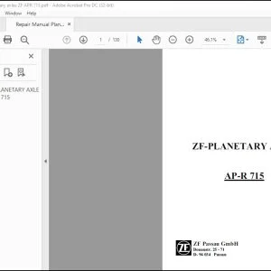 Wacker Neuson AP-R 715 ZF-PLANETARY AXLE Repair Manual - PDF DOWNLOAD
