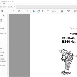 Wacker Neuson BS50-4s, BS50-4As BS60-4s, BS60-4As BS70-4As Vibratory Rammer Operator’s Manual - PDF DOWNLOAD