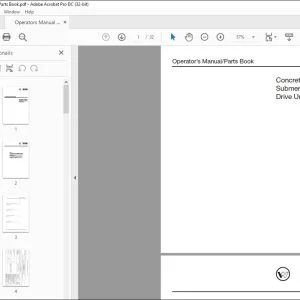 Wacker Neuson Concrete Vibrators Submersible Pump Drive Units Operator’s & Parts Book Manual - PDF DOWNLOAD