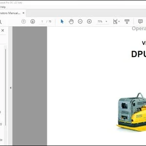 Wacker Neuson DPU 100-70 Vibrating Plate Operator's Manual - PDF DOWNLOAD
