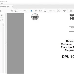 Wacker Neuson DPU 100-70Les Reversible Plates Parts Book Manual - PDF DOWNLOAD