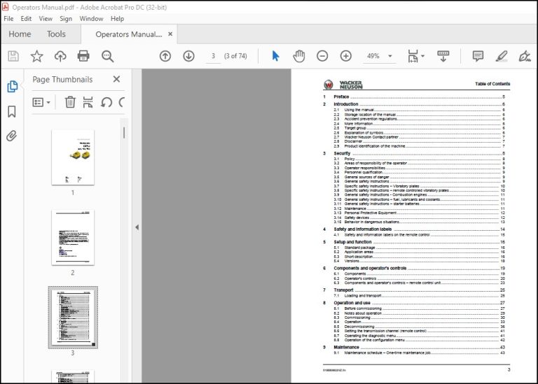 Wacker Neuson Dpu 80 90 110 Vibratory Plate Operator's Manual - Pdf 