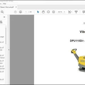 Wacker Neuson DPU110D/r - 90 D/r- 80D/r Vibratory plate Repair Manual - PDF DOWNLOAD