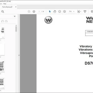 Wacker Neuson DS70Y 13in Vibratory Rammers Parts Book Manual - PDF DOWNLOAD