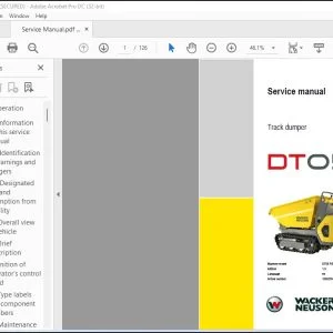 Wacker Neuson DT05 Track Dumper Service Manual - PDF DOWNLOAD