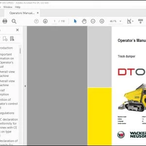 Wacker Neuson DT08 Track Dumper Operator's Manual - PDF DOWNLOAD