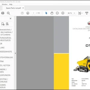 Wacker Neuson DT08PL Track Dumper Spare Parts List Manual - PDF DOWNLOAD