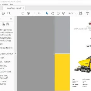 Wacker Neuson DT08SL Track Dumper Spare Parts List Manual - PDF DOWNLOAD