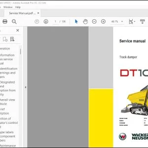 Wacker Neuson DT10 Track Dumper Service Manual - PDF DOWNLOAD