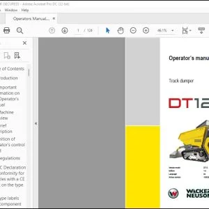 Wacker Neuson DT12 Track Dumper Operator's Manual - PDF DOWNLOAD
