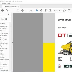 Wacker Neuson DT12 Track Dumper Service Manual - PDF DOWNLOAD