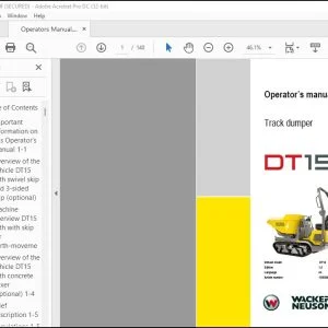 Wacker Neuson DT15 Track Dumper Operator's Manual - PDF DOWNLOAD
