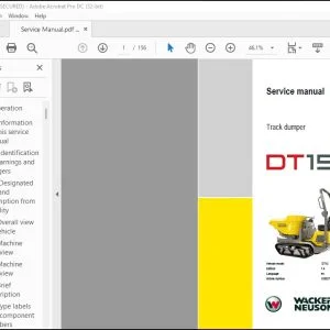 Wacker Neuson DT15 Track Dumper Service Manual - PDF DOWNLOAD