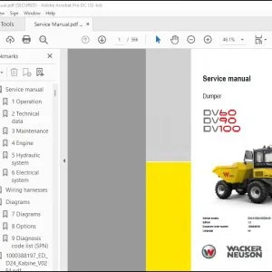 Wacker Neuson DV60 DV90 DV100 Dumper Service Manual - PDF DOWNLOAD