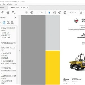 Wacker Neuson DV60(D24-01) Wheel Dumper Spare Parts list Manual WNCD2401CPAL00160 - PDF DOWNLOAD