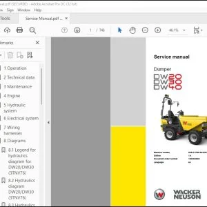 Wacker Neuson DW20 DW30 DW40 Dumper Service Manual - PDF DOWNLOAD