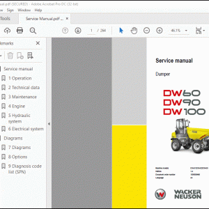 Wacker Neuson DW60 DW90 DW100 Dumper Service Manual - PDF DOWNLOAD