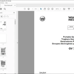 Wacker Neuson GV 7000 A Portable Generators Parts Book Manual - PDF DOWNLOAD