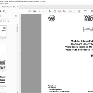 Wacker Neuson HD 3.7 Modular Internal Vibrators Parts Book Manual - PDF DOWNLOAD