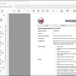 Wacker Neuson Insructions for dismantling telescopic arm 991 - PDF DOWNLOAD