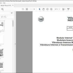 Wacker Neuson MD 3.5 Modular Internal Vibrators Parts Book Manual - PDF DOWNLOAD