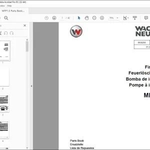 Wacker Neuson MFP 1.5 Fire Pump Parts Book Manual - PDF DOWNLOAD