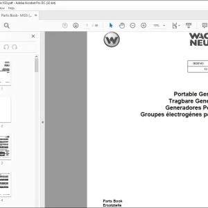 Wacker Neuson MG 5 Portable Generators Parts Book Manual (0630143 Rev102) - PDF DOWNLOAD
