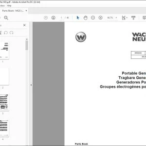 Wacker Neuson MG 5 Portable Generators Parts Book Manual (0630224 Rev100) - PDF DOWNLOAD