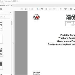 Wacker Neuson MG5 Portable Generators Parts Book Manual (0630393 Rev100) - PDF DOWNLOAD