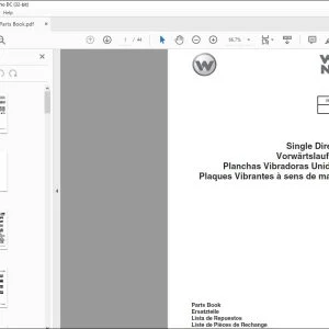 Wacker Neuson MP70 Single Direction Plates Parts Book Manual - PDF DOWNLOAD