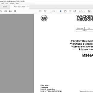 Wacker Neuson MS64A Vibratory Rammers Parts Book Manual - PDF DOWNLOAD