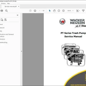 Wacker Neuson PT Series Trash Pump Service Manual - PDF DOWNLOAD