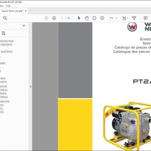 Wacker Neuson PT2A(I) Pump Spare Parts List Manual - PDF DOWNLOAD