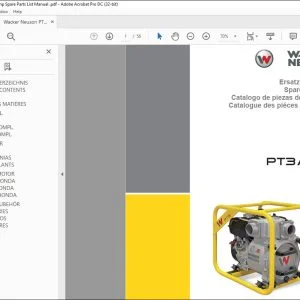 Wacker Neuson PT3A(I) Pump Spare Parts List Manual - PDF DOWNLOAD