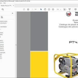 Wacker Neuson PT4A(I) Pump Spare Parts List Manual - PDF DOWNLOAD