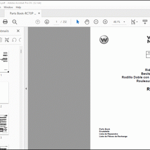Wacker Neuson RC70 P US Ride-On Rollers Parts Book Manual - PDF DOWNLOAD