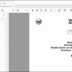 Wacker Neuson RC70 US Ride-On Rollers Parts Book Manual - PDF DOWNLOAD